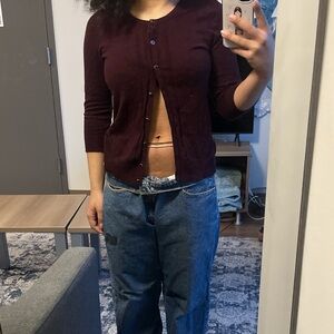 Vintage Burgundy New York & Company Cardigan